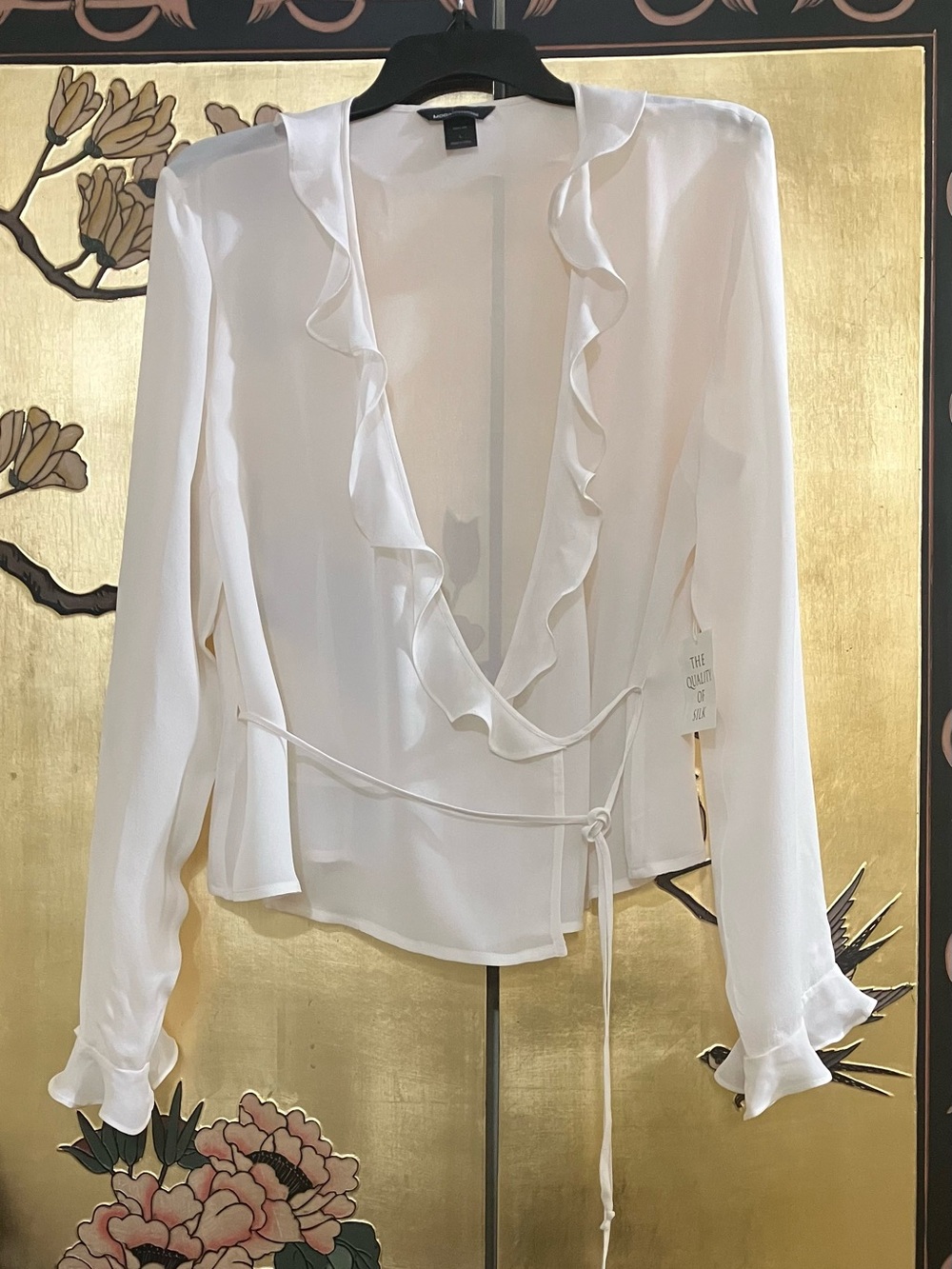 Moda International Cream Silk Blouse